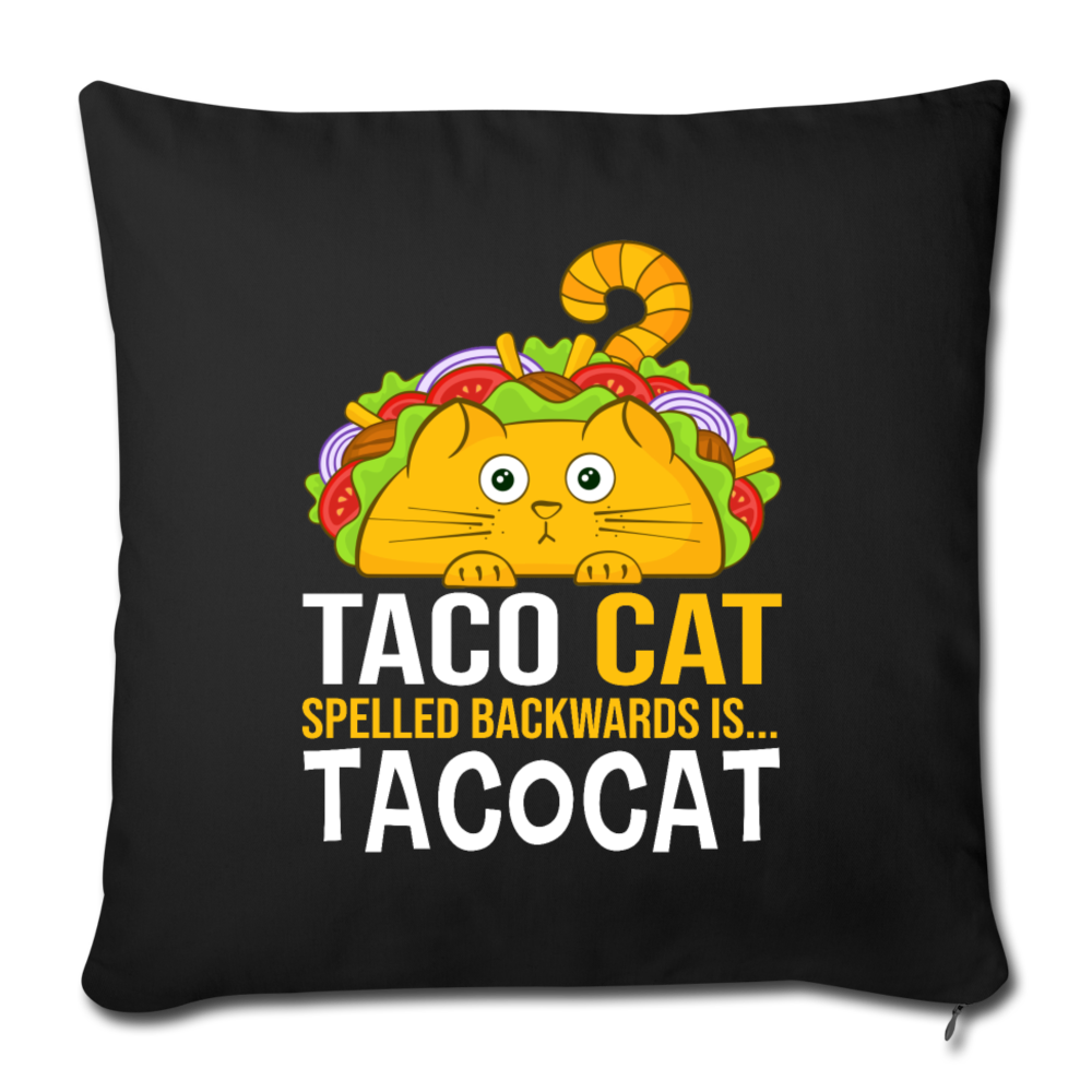 Taco Cat Throw Pillow Cover 17.5” x 17.5”