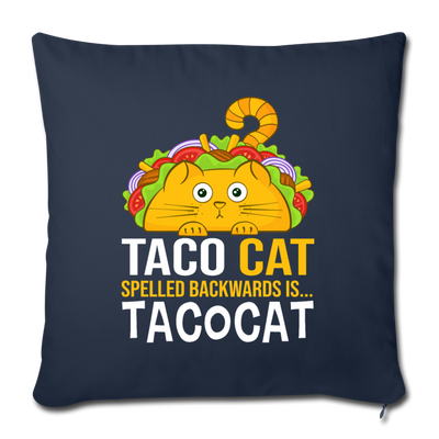 Taco Cat Throw Pillow Cover 17.5” x 17.5”